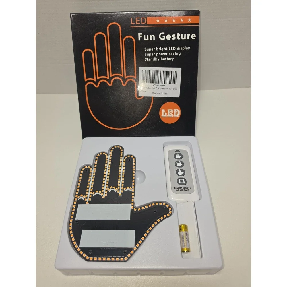 Hand Gesture Amber LED Light, Remote Control For Car, Truck, Auto Window - New